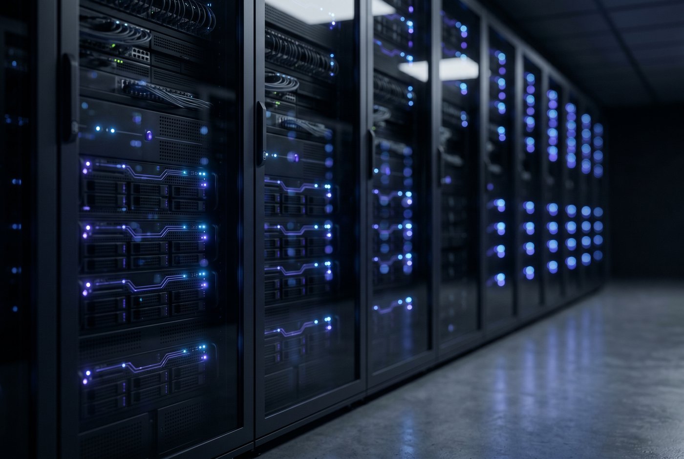 Rack-uri de servere într-un centru de date